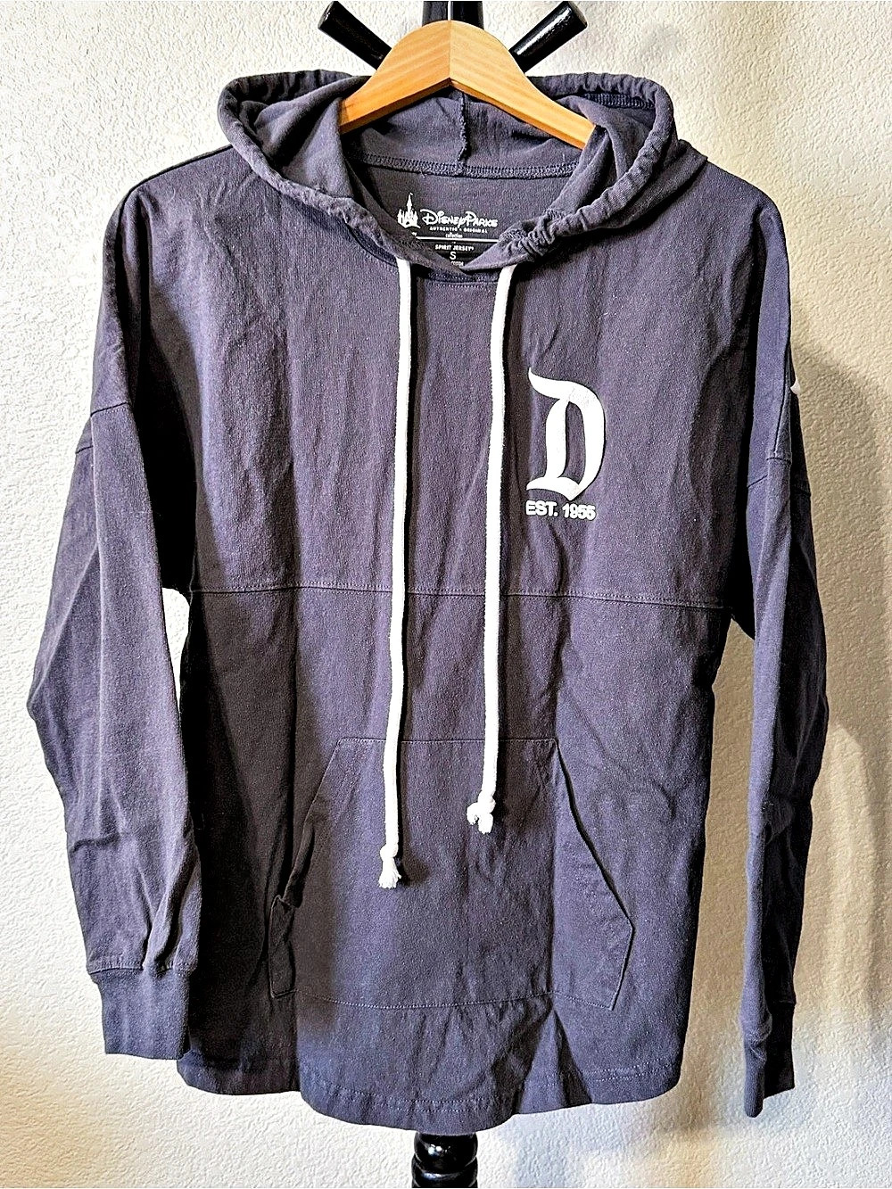 Disney Parks Disneyland Resort EST. 1955 Pullover Hoodie Grey & White Lettering